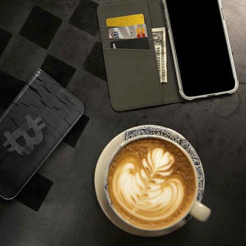 Bitcoin Textured Logo iPhone 15 Pro Folio Case